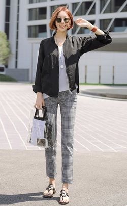 トンベカバーチェックパンツ　韓国ファッション通販サイト