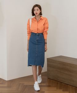 韓国ファッション　デニムスカート