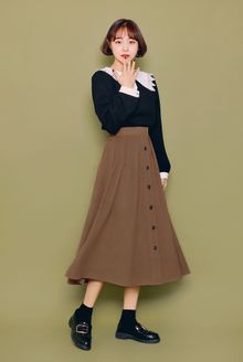 韓国ファッション　ロングスカート