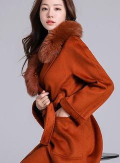 韓国ファッション通販　ロングコート　カシミア